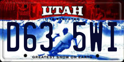 UT license plate D635WI