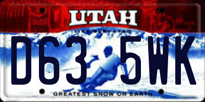 UT license plate D635WK