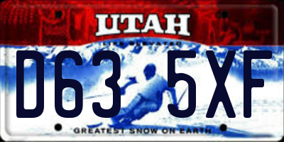UT license plate D635XF