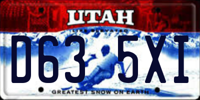 UT license plate D635XI
