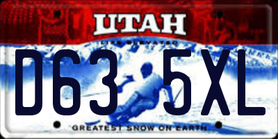 UT license plate D635XL