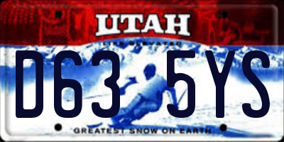 UT license plate D635YS