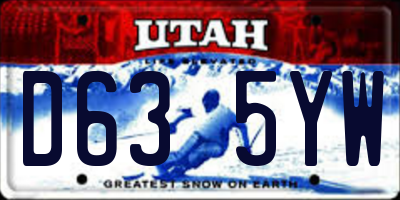 UT license plate D635YW