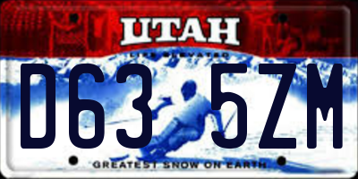 UT license plate D635ZM