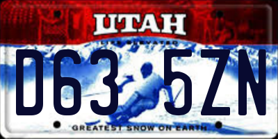 UT license plate D635ZN