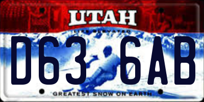 UT license plate D636AB