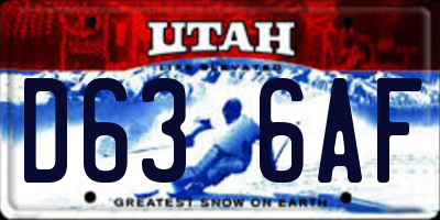 UT license plate D636AF