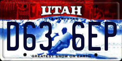 UT license plate D636EP