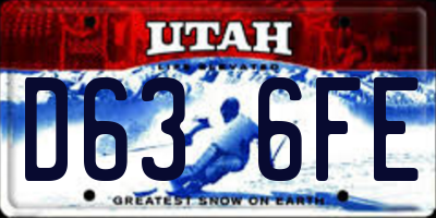 UT license plate D636FE