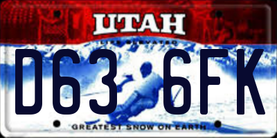 UT license plate D636FK