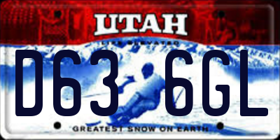 UT license plate D636GL