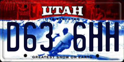 UT license plate D636HH