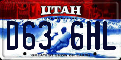 UT license plate D636HL