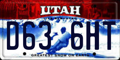 UT license plate D636HT
