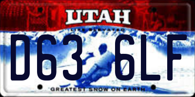 UT license plate D636LF
