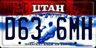 UT license plate D636MH