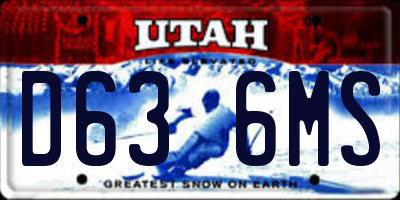 UT license plate D636MS