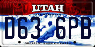 UT license plate D636PB