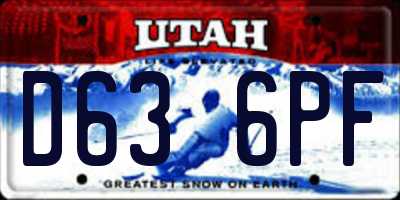 UT license plate D636PF