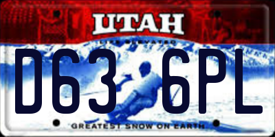 UT license plate D636PL