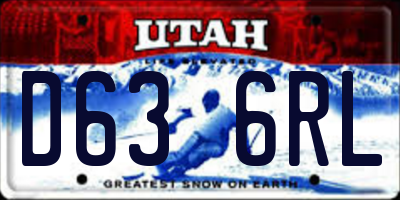 UT license plate D636RL