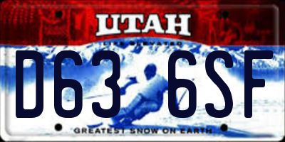 UT license plate D636SF
