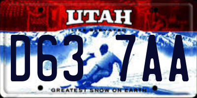 UT license plate D637AA