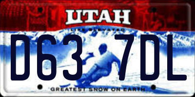 UT license plate D637DL