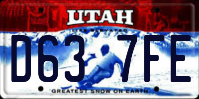 UT license plate D637FE