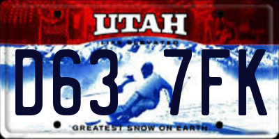 UT license plate D637FK