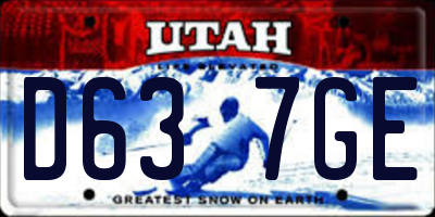 UT license plate D637GE