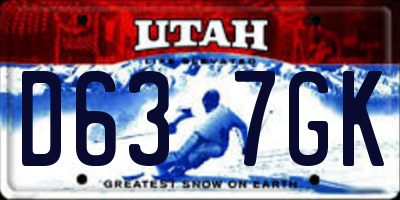 UT license plate D637GK