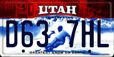 UT license plate D637HL