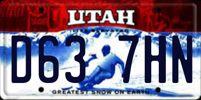 UT license plate D637HN