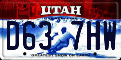 UT license plate D637HW