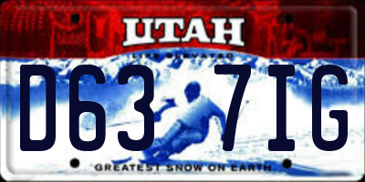 UT license plate D637IG