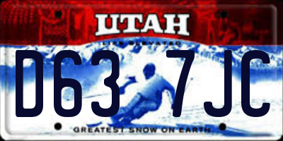 UT license plate D637JC