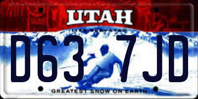 UT license plate D637JD