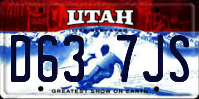 UT license plate D637JS