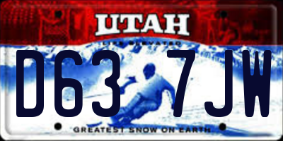 UT license plate D637JW