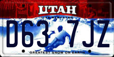 UT license plate D637JZ