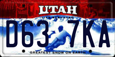 UT license plate D637KA