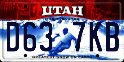 UT license plate D637KB