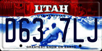 UT license plate D637LJ