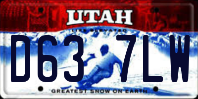 UT license plate D637LW