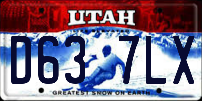 UT license plate D637LX