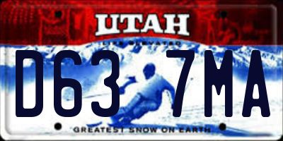 UT license plate D637MA