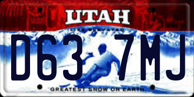 UT license plate D637MJ