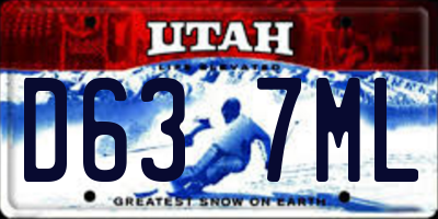 UT license plate D637ML