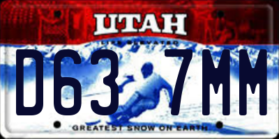 UT license plate D637MM